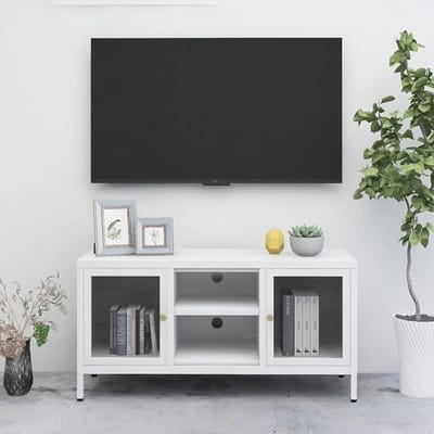 Tv-meubel - Tv-kast Woonkamer - Opbergen Media - Verstelbare Planken - 105 x 35 x 52 cm - Wit