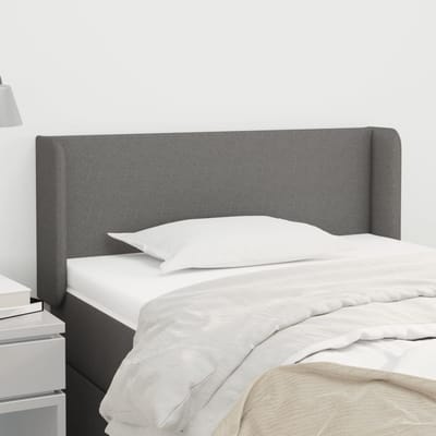 vidaXL - Hoofdbord - met - randen - 83x16x78/88 - cm - stof - donkergrijs
