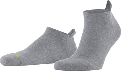 FALKE Cool Kick kort eenkleurig functioneel materiaal sneakersokken enkelsokken unisex grijs - maat 37-38