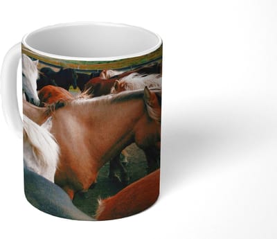 Mok - Koffiemok - Paarden - Dieren - Wild - Mokken - 350 ML - Beker - Koffiemokken - Theemok