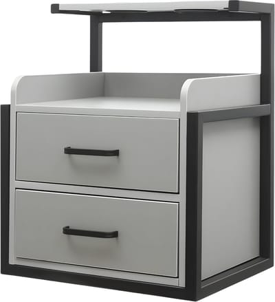 Wandkast - Hangkast - Muurkast - Opbergmeubel - Voor kapsalon - Opbergkast met wandmontage -Zwart/Grijs