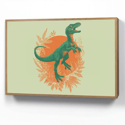 Nachtlampje 100x70 cm - Kinder lamp - Dinosaurus - Groen - Planten - Cirkel - Tafellamp kinderkamer draadloos - Slaapkamer lampje - Bedlamp kinderen - Kinderlampje - Wandlamp babykamer - Nachtlampjes