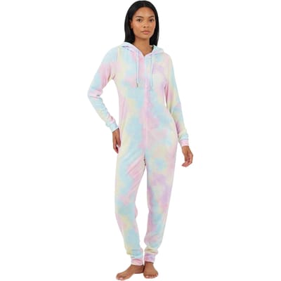Brave Soul Dames It Was All A Dream Tie-Dye Slim All-In-One-nachtkleding (Pastel Roze)