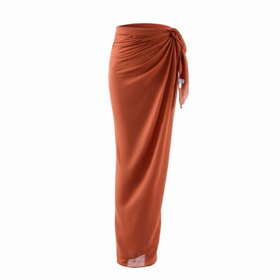 Emilie collection - pareo - bruin - terracotta - lang - viscose mix