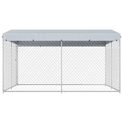 vidaXL - Hondenkennel - voor - buiten - met - dak - 382x382x225 - cm