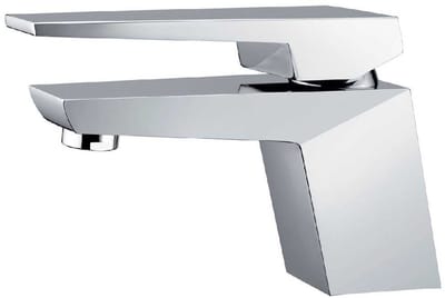 Hudor Wastafelkraan Chroom - Fonteinkraan met Planchet - Wastafelmengkraan Enipée Collectie - 100% Gerecycled Messing - Moderne Badkamer Kraan