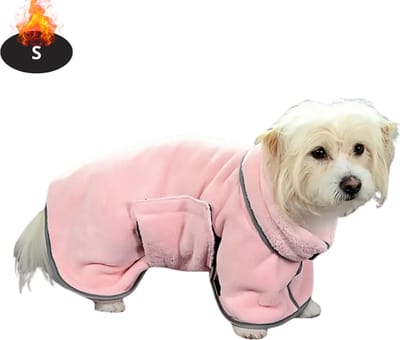 Bovista Hondenbadjas - Hondenhanddoek - Voor Honden - Hondenkleding - Hondentrui - Hoodie - Sneldrogend - Roze - S
