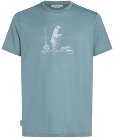 Icebreaker Merino 150 Tech Lite II SS Tee Polar Paddle T-Shirt Heren Blauw/Grijs – 100% Merinowol – Ademend, Sneldrogend & Geurbestendig Outdoor Shirt
