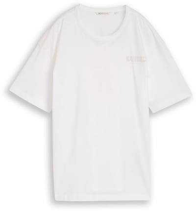 Tom Tailor Denim - Oversized T-shirt met print op de rug - Maat M - White