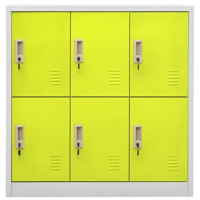 vidaXL - Lockerkasten - 5 - st - 90x45x92,5 - cm - staal - lichtgrijs - en - groen