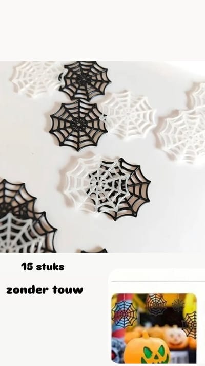 Akyol - nep spinnenweb -halloween - halloween versiering - halloween tafel decoratie - 15 stuks - horror decoratie - halloween decoratie - tafel decoratie halloween