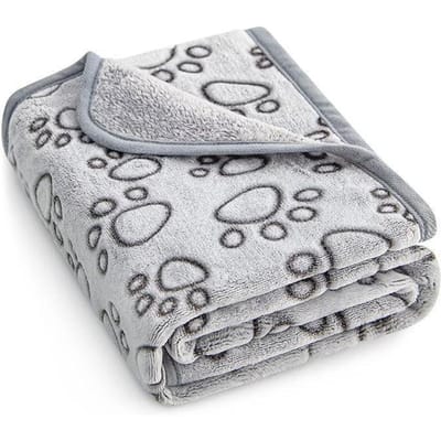 Deken voor huisdieren Warm Knip Print Pootafdruk Dekendeksel voor Katten en Honden Mat Flanel Reliëf Huisdierendeken M:76x104cm