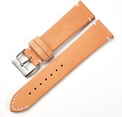 Fungus - Smartwatch bandje - Geschikt voor Samsung Galaxy Watch 3 45mm, Gear S3, Huawei Watch GT 2 46mm, Garmin Vivoactive 4, 22mm horlogebandje - PU leer - V-Stiksel - Lichtbruin