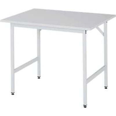 Rau ESD-werktafel Jerry, handmatig in hoogte verstelbaar, 28 mm spaanplaat met melamine coating, tot 300 kg, B 1000 x D 800 x H 800-850 mm, lichtgrijs