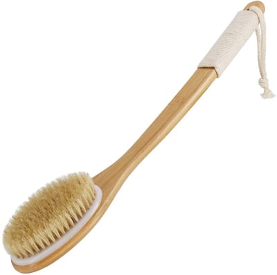Dailygoods- Badborstel 43cm Ergonomisch Ontwerp - Doucheborstel - Rugborstel - Lichaamsborstel - Antisliphandvat - Natuurlijke Haren