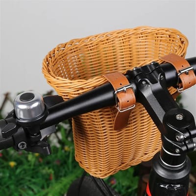 Fietsmand Handgeweven - Rieten mand - Fiets Opslag - Waterdicht en Schimmelbestendig - One Size - Roze
