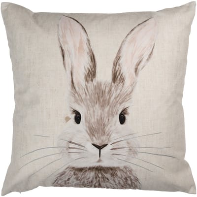 Clayre & Eef Kussenhoes 45x45 cm Beige Polyester Konijn