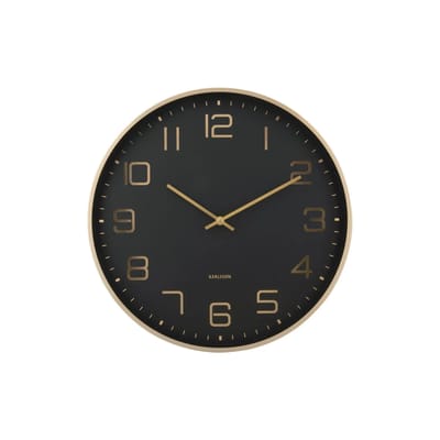 Karlsson Wandklok Elegance Glow - Zwart - Ø40cm - Wandklok Scandinavisch