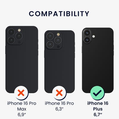 kwmobile back cover voor smartphone - geschikt voor Apple iPhone 16 Plus - 1x beschermhoesje van kunststof - In zwart