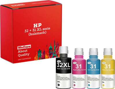 4-pack | Huismerk Inkt geschikt voor HP 31/32 - 4 Flessen - Geschikt voor Smart Tank 455 - 455 - 655 - 5107 - 7305 - 7306 - 7605