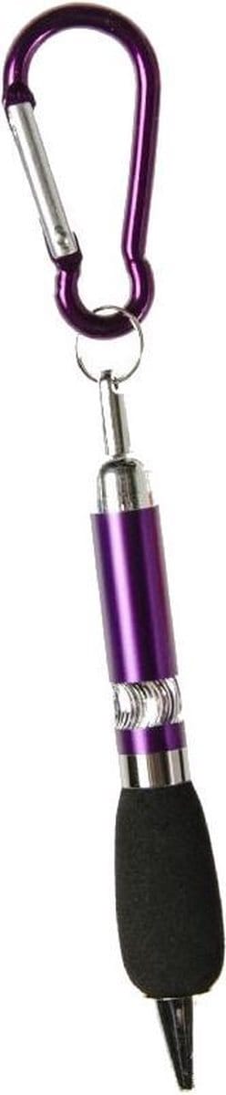 Lg-imports Balpen Met Karabijnhaak 16 Cm Aluminium Paars