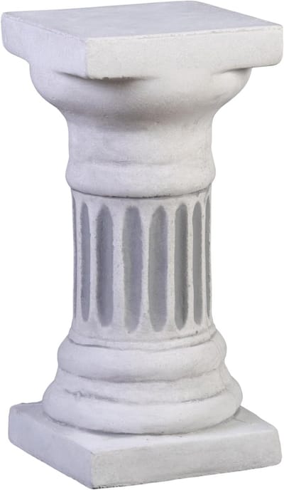 Ronde zuil - Stenen sokkel - Buiten decoreren - Vorstbestendig materiaal - 39 cm hoog - Grijs