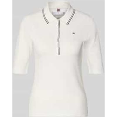 Tommy Hilfiger Lyocell Tipping Slim Polo Ecru Size: XS | Polo Shirts Outlet | Dames | Wit