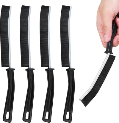 Borstel Set - Hoekreiniger Voegenborstel - Grondig Schoonmaken - Ergonomisch Handvat - 4 Stuks - Grijs