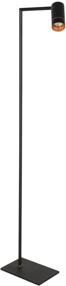 Vloerlamp / Leeslamp DownLume – 4333ZW met GU10 fitting, kantelbaar, zwart, 130 cm hoog, Steinhauer, design, metalen voetplaat 17 x 25 cm