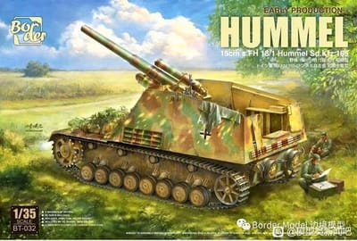 Border Model Modelbouwpakket Militaire voertuigen - BT032 15cm s.FH 18/1 Hummel Sd. Kfz. 165 - Early Production Plastic - 1:35 - Modelbouw