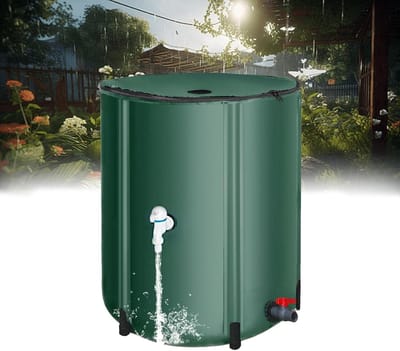 Opvouwbare Regenton - Water Opslag Systeem - Regenwater Verzamelen - Met Vul- en Overlooptap - 500L - Groen