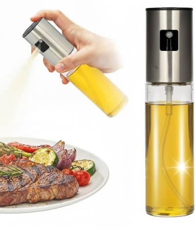 Olijfolie Sprayer Glas 100 ml - 18 x 4.3 x 4.3 cm - Veelzijdig Gebruik - Azijn Spuitfles - Keuken Accessoires - Olijfolie Fles - Cooking Spray Bottle - Keukengerei - Löwenthal