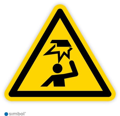 Simbol® - Stickers Laaghangende obstakels - Hoofd stoten (W020) - Formaat ▲ 5 x 5 x 5 cm.