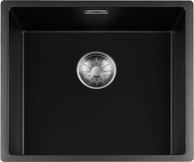 Lorreine Black Quartz Series spoelbak 4540cm Plug Inox 45BQ-FU-Inox