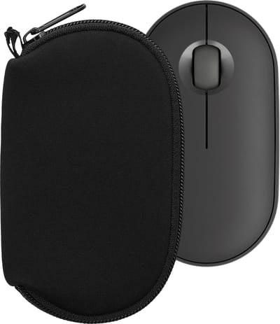 kwmobile computermuis hoes geschikt voor Logitech Pebble Mouse 2 M350s / M350 hoesje - Muis beschermhoes met rits - Mouse case van neopreen in zwart