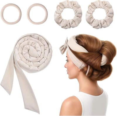 Set van 5 Heatless Curls Ribbons voor Krullen Zonder Hitte met Elastische Bands en Haarrollers voor Nachtelijk Gebruik en DIY Haarstylings