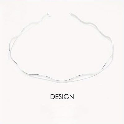 1 serre-tête en métal ondulé fin pour femme, accessoire de coiffure simple et pratique, couleur or et argent argenté