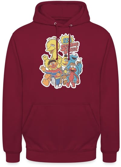 Sesamstraat 123 Sesame Street Groep Hoodie Unisex