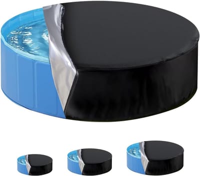ronde zwembadafdekking, grote 120cm x 30cm hondenzwembadafdekking stofkap waterdichte opvouwbare badafdekking zwembad zwembadafdekking opvouwbaar uv-bestendig voor honden- en kinderzwembad