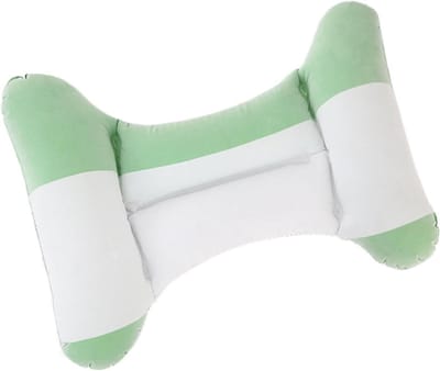 Opblaasbaar Lendenkussen - Rugsteun Kussen - Comfortabel Reizen - H-vormig Ontwerp - 55x35 cm - Lichtgroen