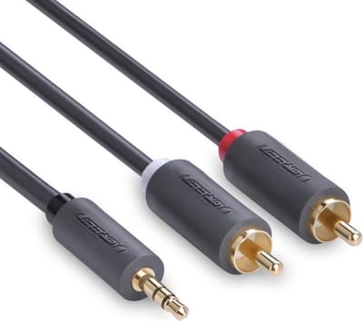 Ugreen AV102 - Audiokabel - 3,5 mm Jack naar 2x RCA (Cinch) - 3 Meter - Zwart