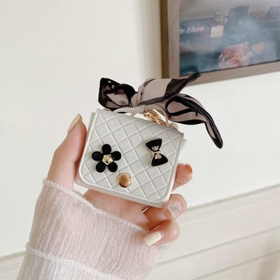 Nieuwe mode niche Lingge kleine geurige stijl mini tas hanger, sleutelhanger, nul portemonnee, oortasje hangende decoratie wit