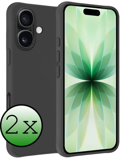 Hoesje 2 Stuks - Geschikt voor Apple iPhone 17 - Sterk & Shockproof - Case Siliconen - Back Cover - Telefoon Hoes - Zwart