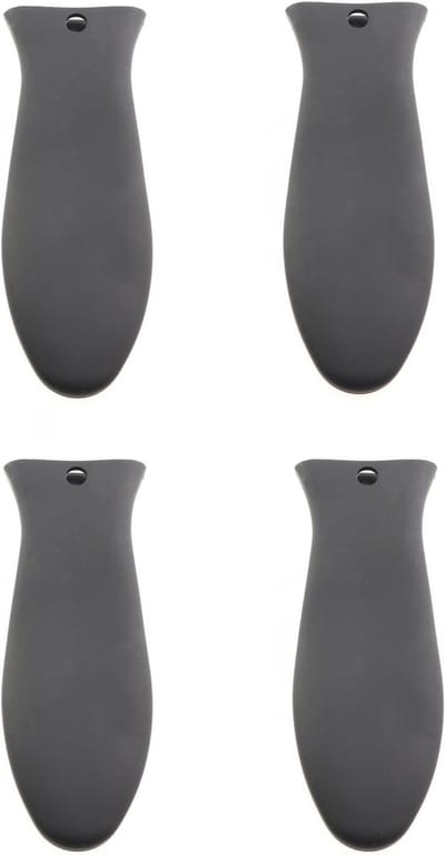 4 Stuks Zwarte Siliconen Hittebestendige Pan Handvatbeschermers Antislip