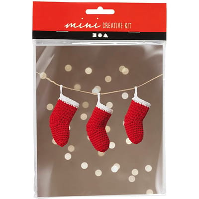 Mini Knutselkit haken "Kerstkousen"