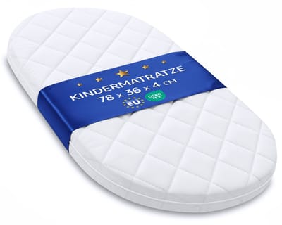 co-sleeper matras 36x78 cm voor wieg babybed reiswieg Mosesmand draagmand ledikant kinderwagen baby ovaal pasgeboren zuigeling comfortabel – ademend & wasbaar 78 x 36 Oeko-Tex