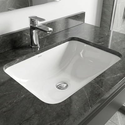 Rea Anabel 46 Sanitair Keramiek Rechthoek - Wastafel - Wit - 46 X 35 X 20 Cm