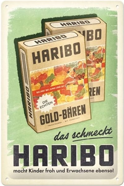 Metaal Bord 20 x 30cm Haribo - Packung ... das schmeckt