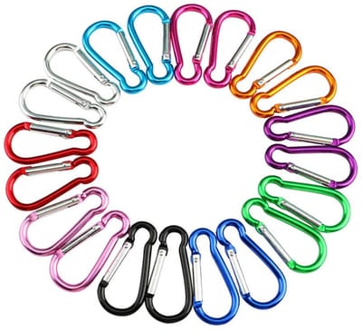 Set van 20 Stuks Gourd-vormige Locking Carabiners, Mini Sleutelhangers, Multifunctionele Clip voor Outdoor en Dagelijks Gebruik