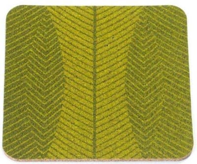 Amorim Cork Korko Home Summer Leaves Onderzetter - Kurk - 9,5 x 9,5 cm - Set van 4 stuks - Groen